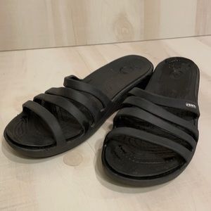 Crocs Rhonda Black Wedge Sandals